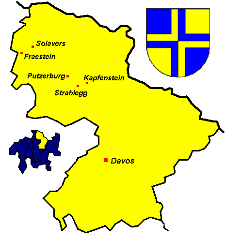 mapa kraje Prttigau-Davos