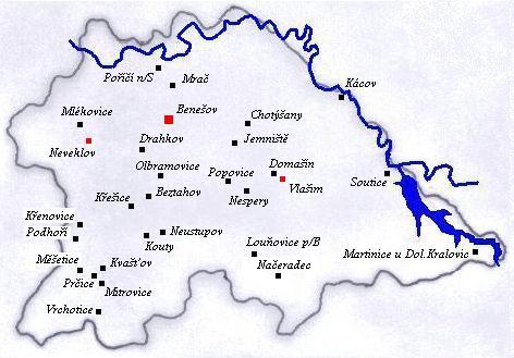 mapa okresu Beneov - tvrze
