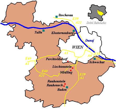 mapa okresu Wienerwald