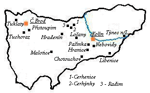 mapa okresu Kol�n